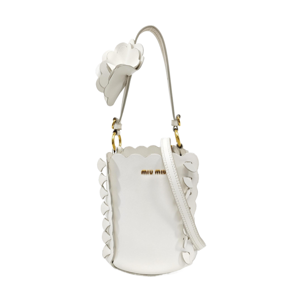 Leather Shoulder Bag White