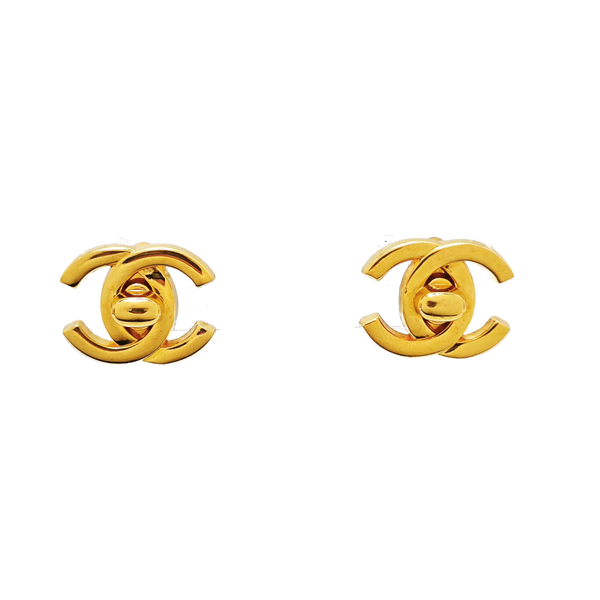 Vintage Metal Gold Clip On Earrings