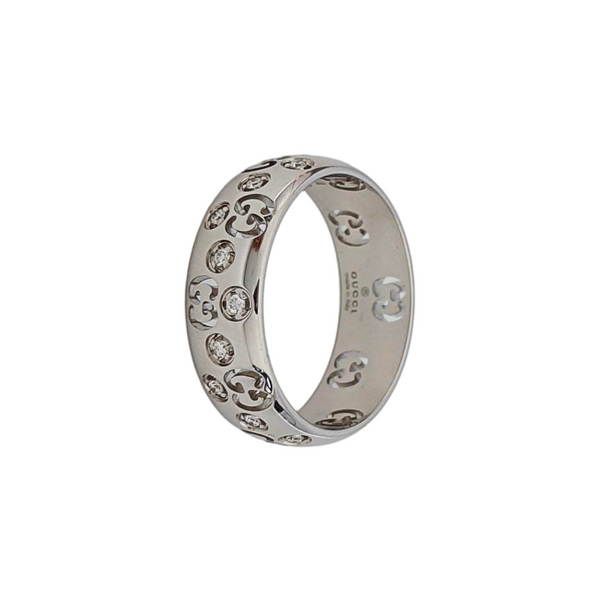 18k White Gold Silver Ring HK 13