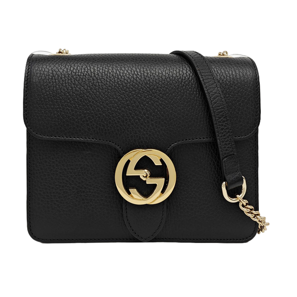 Interlocking G Small Calfskin Black