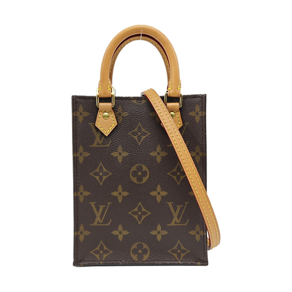 SAC PLAT Mini Monogram Coated Canvas Brown