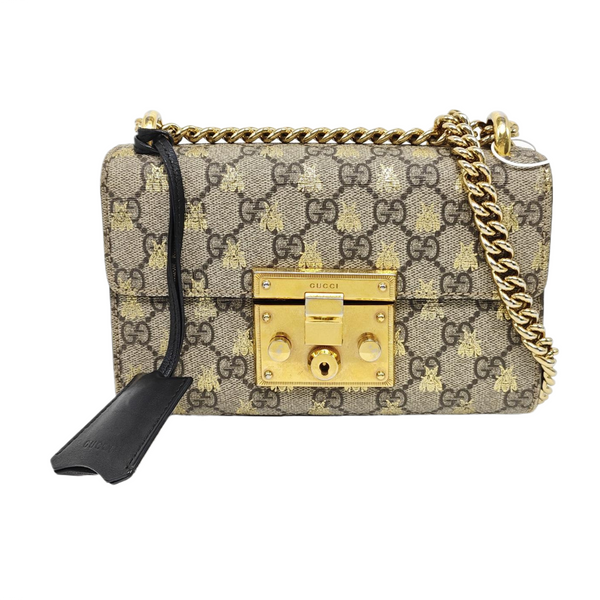 Authenticated pre-owned Padlock Small Monogram Coated Canvas Beige - Shoulder Bag at Looply