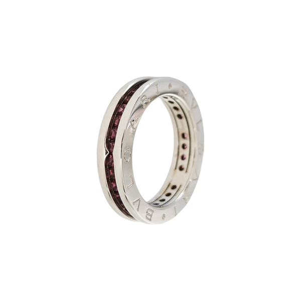 B.ZERO1 18k White Gold Silver Ring EU 54