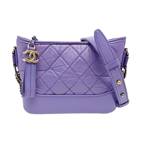 GABRIELLE Small Quilted Calfskin Purple