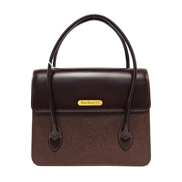 Calfskin Top Handle Bag Brown