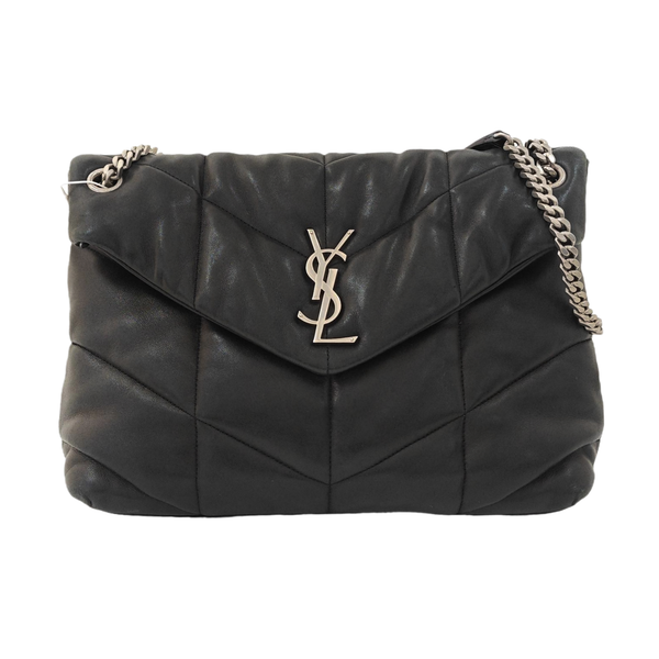 LOULOU Medium Quilted Lambskin Black