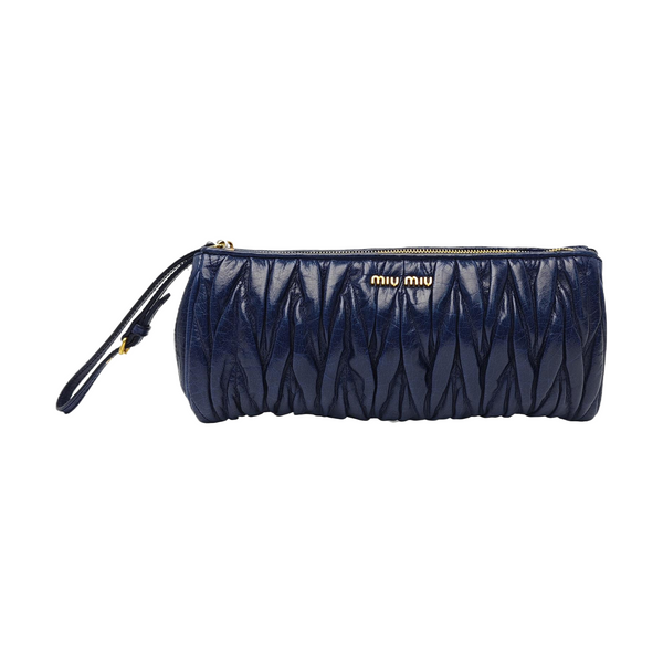 Quilted Lambskin Clutch Blue