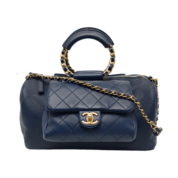 IN THE LOOP Quilted Grained Calfskin Blue