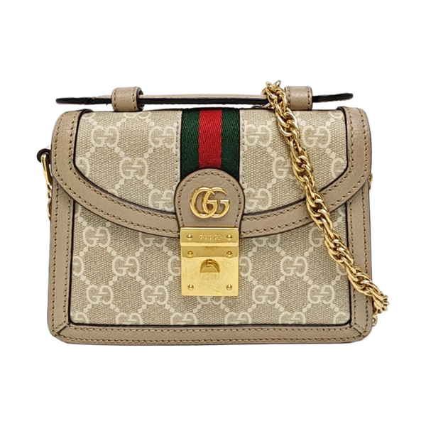Ophidia Mini Monogram Coated Canvas White