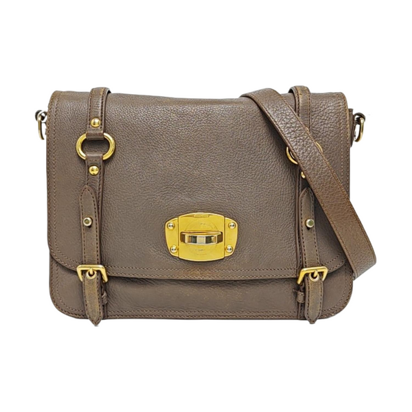 Calfskin Shoulder Bag Gray