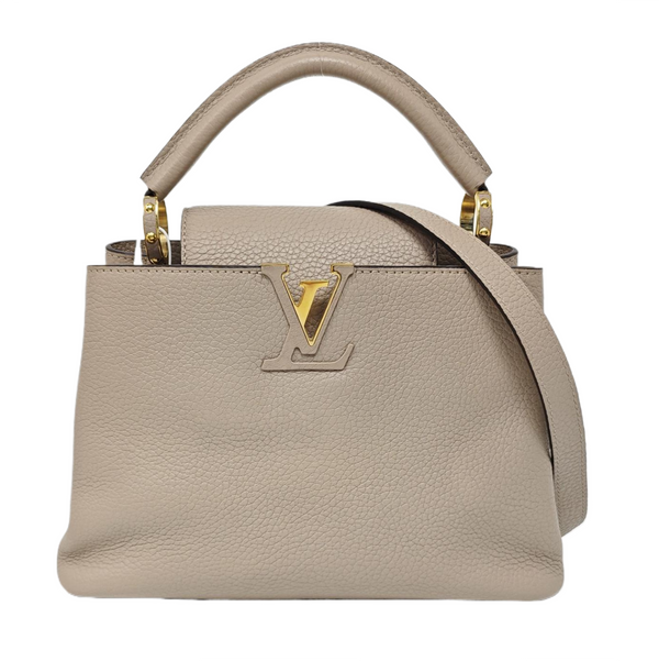 Authenticated pre-owned CAPUCINES BB Calfskin Grey - Shoulder Bag at Looply