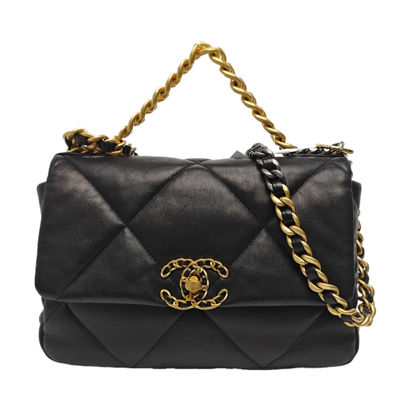 CHANEL 19 Small Quilted Lambskin Black