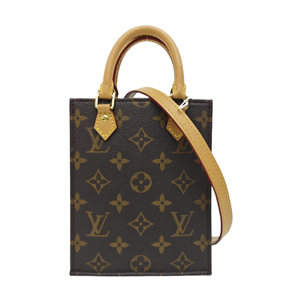 SAC PLAT Mini Monogram Coated Canvas Brown