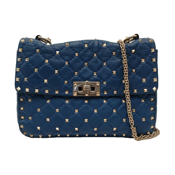 Rockstud Medium Quilted Lambskin Blue