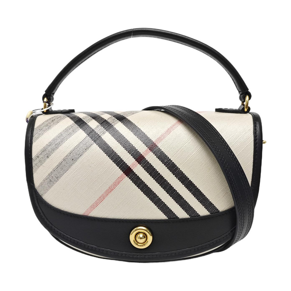 Coated Canvas Shoulder Bag Beige