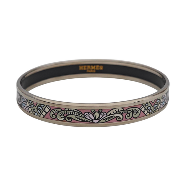 Email Metal Silver Bangle