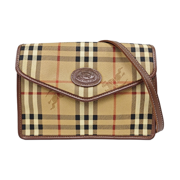 Coated Canvas Shoulder Bag Brown