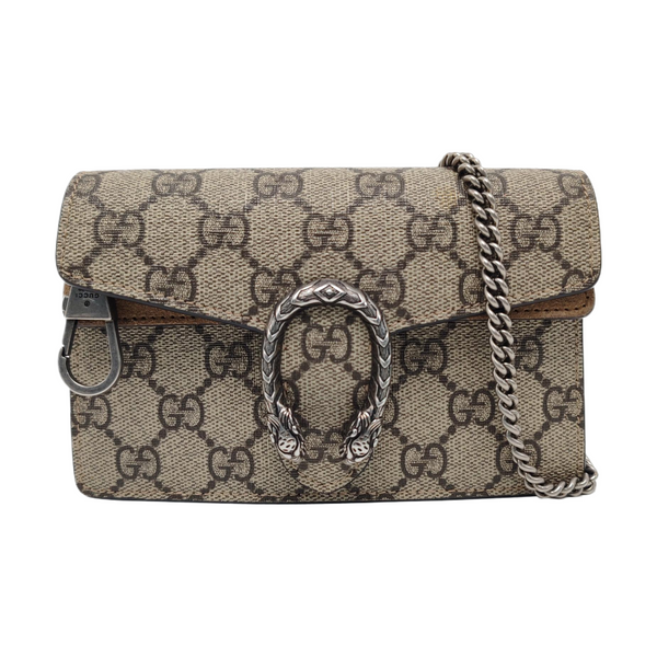 Dionysus Super Mini Monogram Coated Canvas Beige