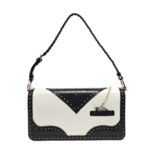 Oblique Canvas Shoulder Bag White