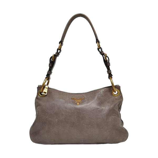 Calfskin Top Handle Bag Gray