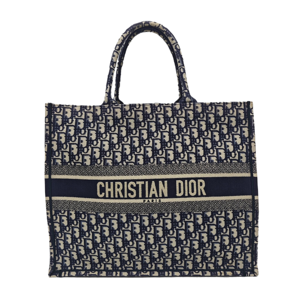 Book Tote Large Oblique Canvas Blue