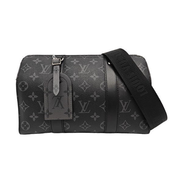 KEEPALL Monogram Coated Canvas Black