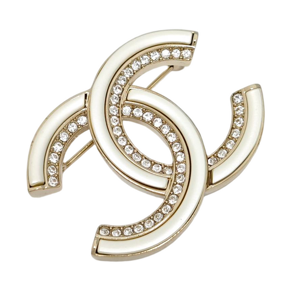 CC Logo Metal Gold Brooch