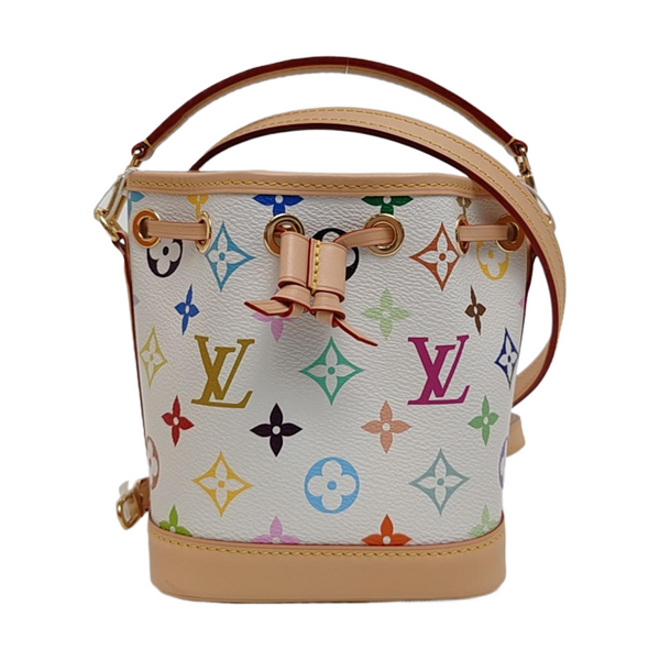 LV × TM NOÉ Nano Monogram Coated Canvas White