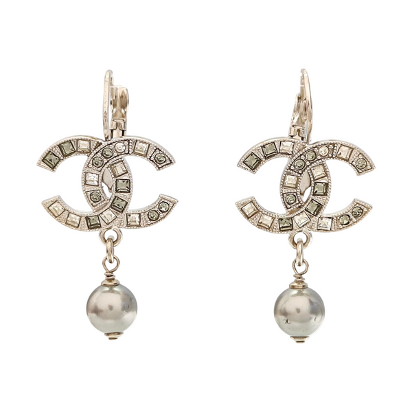 CC Logo Metal Silver Earrings