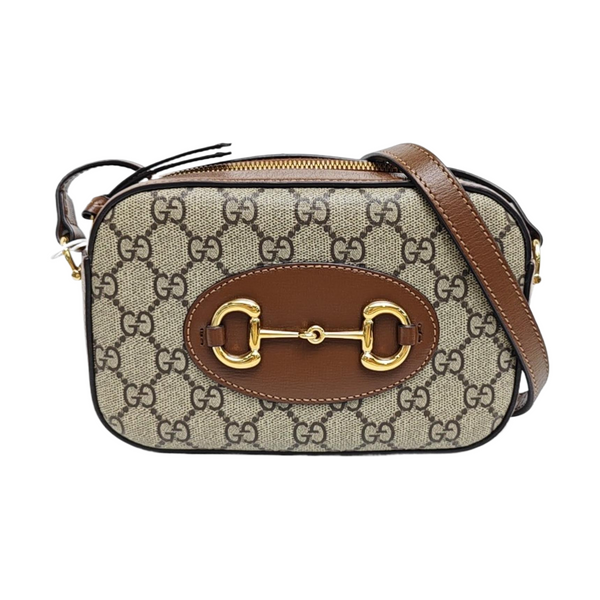 Horsebit 1955 Small Monogram Coated Canvas Beige