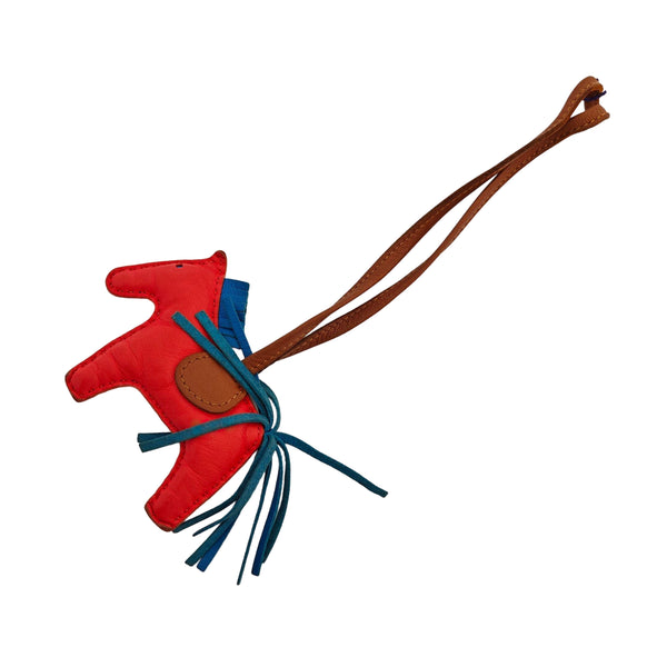 Leather Bag Charm Red