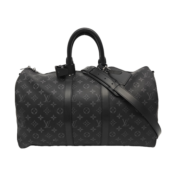 KEEPALL 45 Monogram Coated Canvas Black