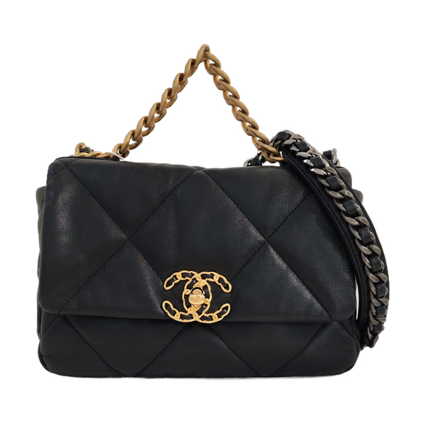 CHANEL 19 Small Quilted Lambskin Black