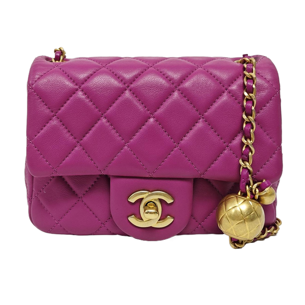 CLASSIC FLAP Mini Quilted Lambskin Purple