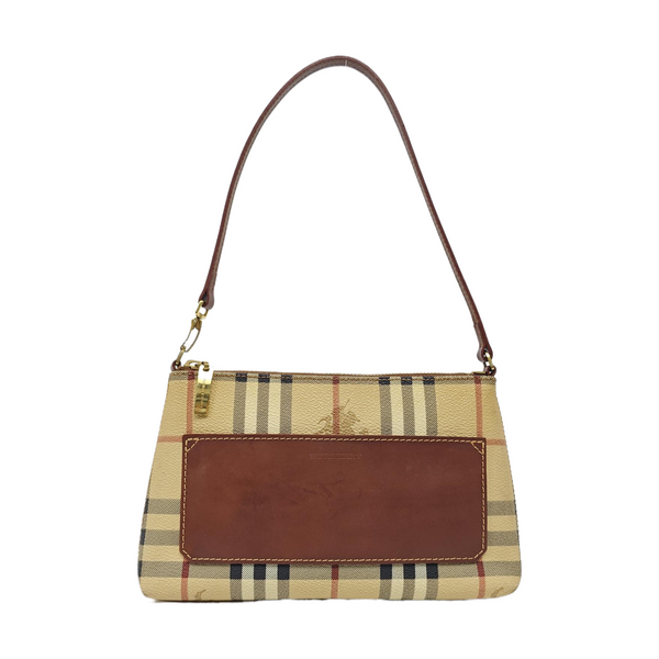 Coated Canvas Top Handle Bag Brown