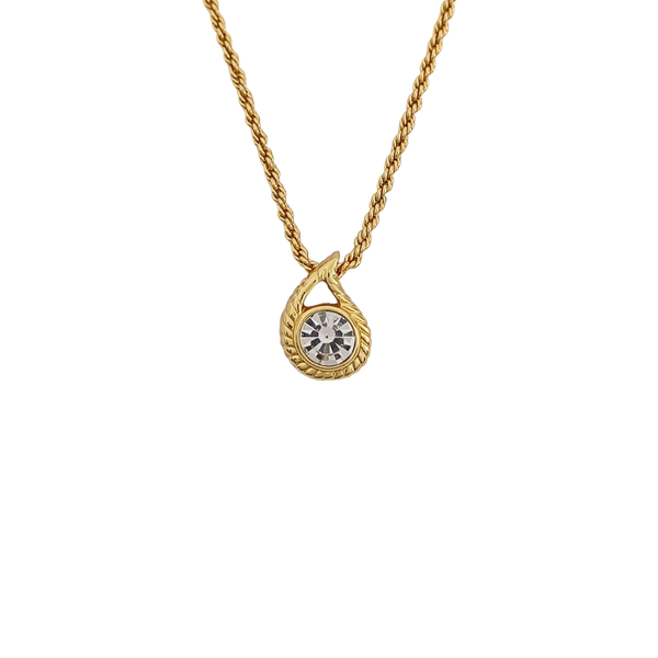 Twist Round Metal Gold Necklace