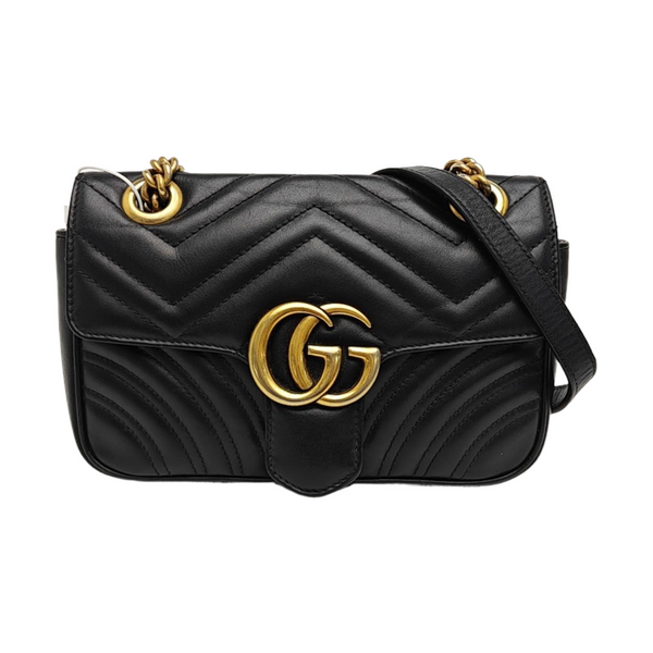 GG Marmont Small Quilted Calfskin Black