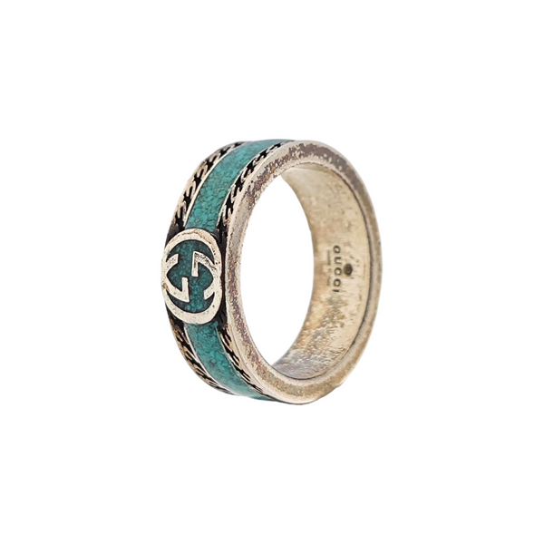 Interlocking G 925 Sterling Silver Ring HK 12