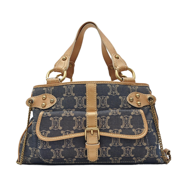 Canvas Top Handle Bag Blue