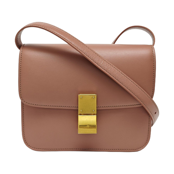 CLASSIC BOX Small Calfskin Beige
