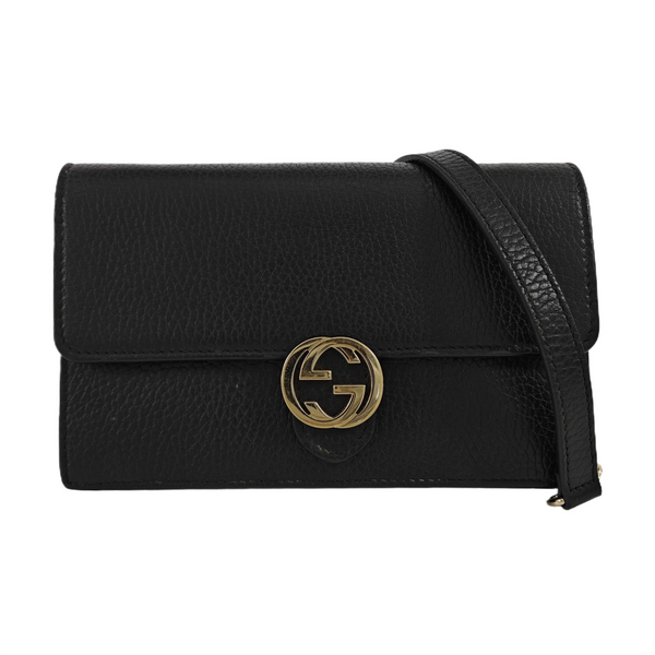 Interlocking G Small Calfskin Black