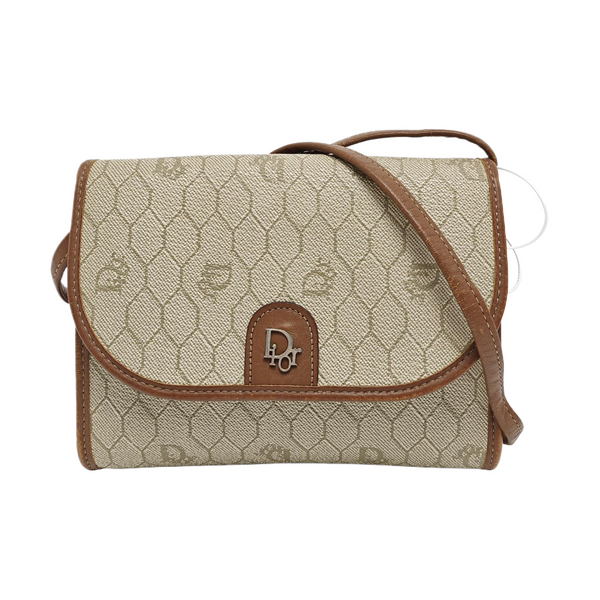 Coated Canvas Shoulder Bag Beige