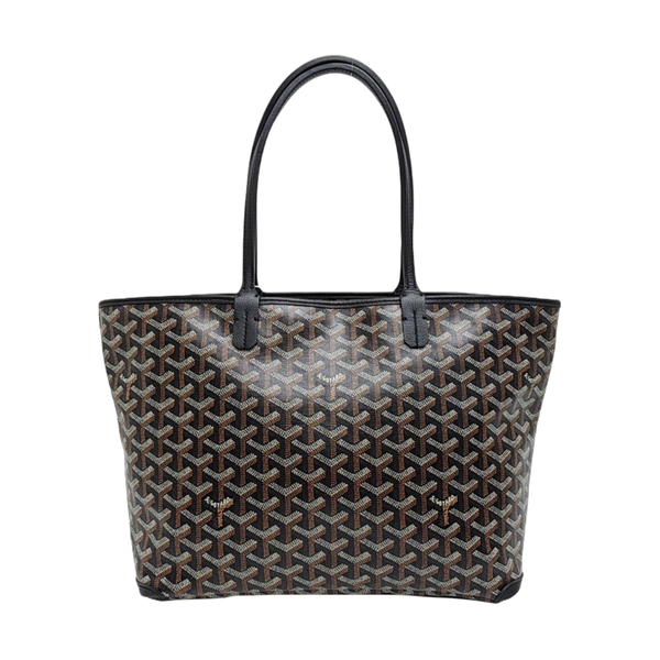 Coated Canvas Top Handle Bag Black