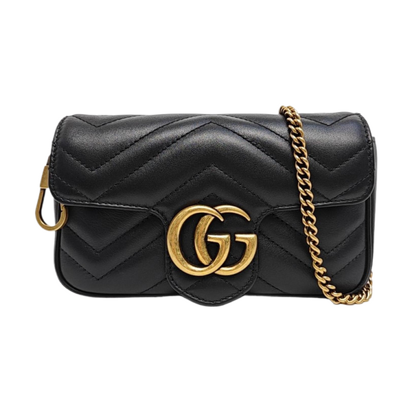 GG Marmont Mini Quilted Calfskin Black