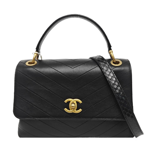 Quilted Calfskin Shoulder Bag Black