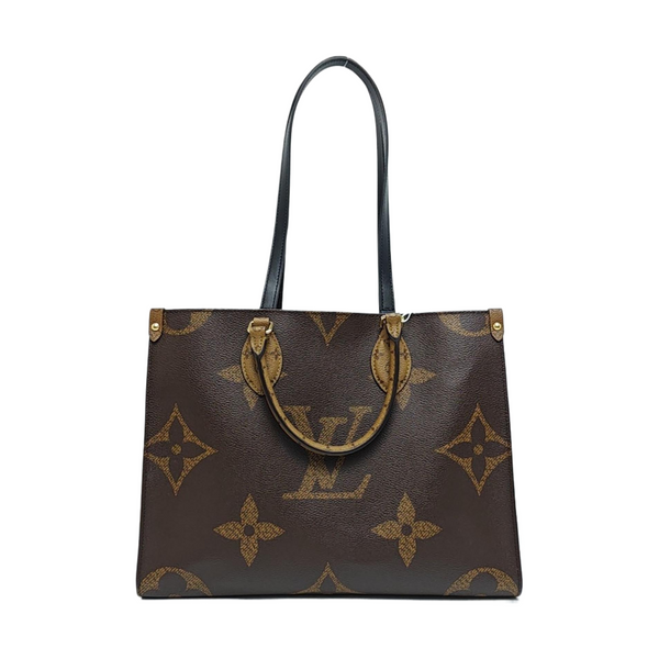 Authenticated pre-owned ONTHEGO MM Monogram Coated Canvas Brown - Tote Bag at Looply