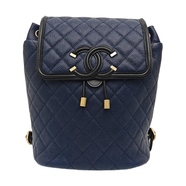FILIGREE Medium Quilted Grained Calfskin Blue