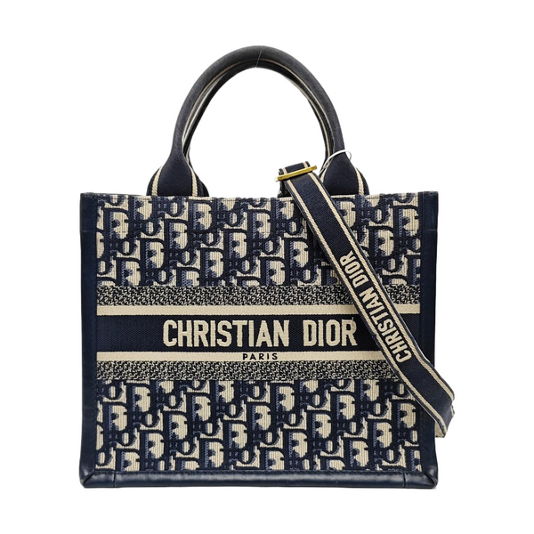 Book Tote Small Oblique Canvas Blue