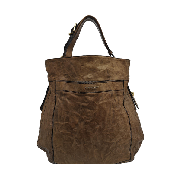 Calfskin Shoulder Bag Brown