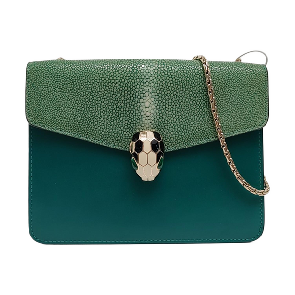 SERPENTI FOREVER Small Stingray Leather Green